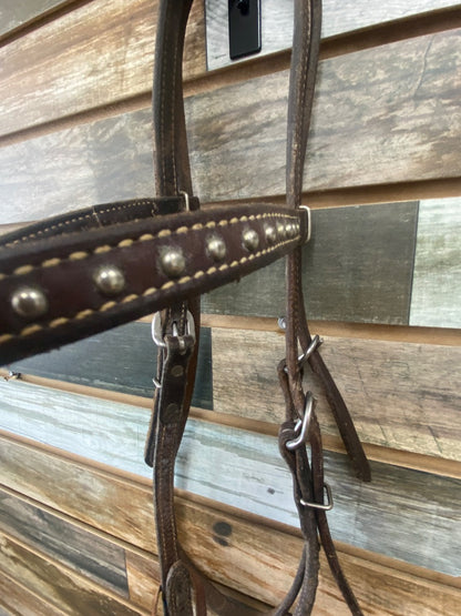 USED Martin Saddlery Dark Brown Leather Martin Saddlery Headstall Horse Dark Brown