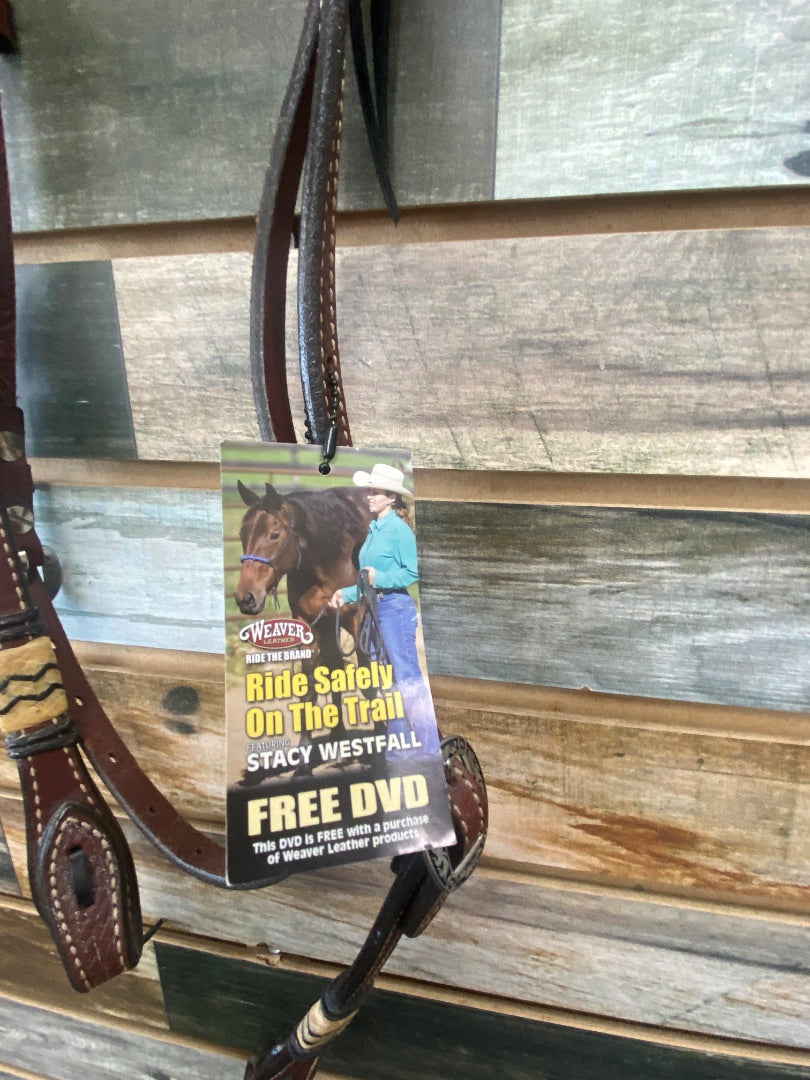 USED NWT Weaver Brown Leather Headstall w/Rawhide
