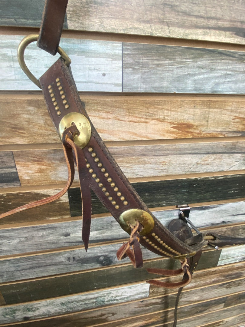 USED  Circle Y Matching Headstall/Breast Collar Dk Leather w/Brass