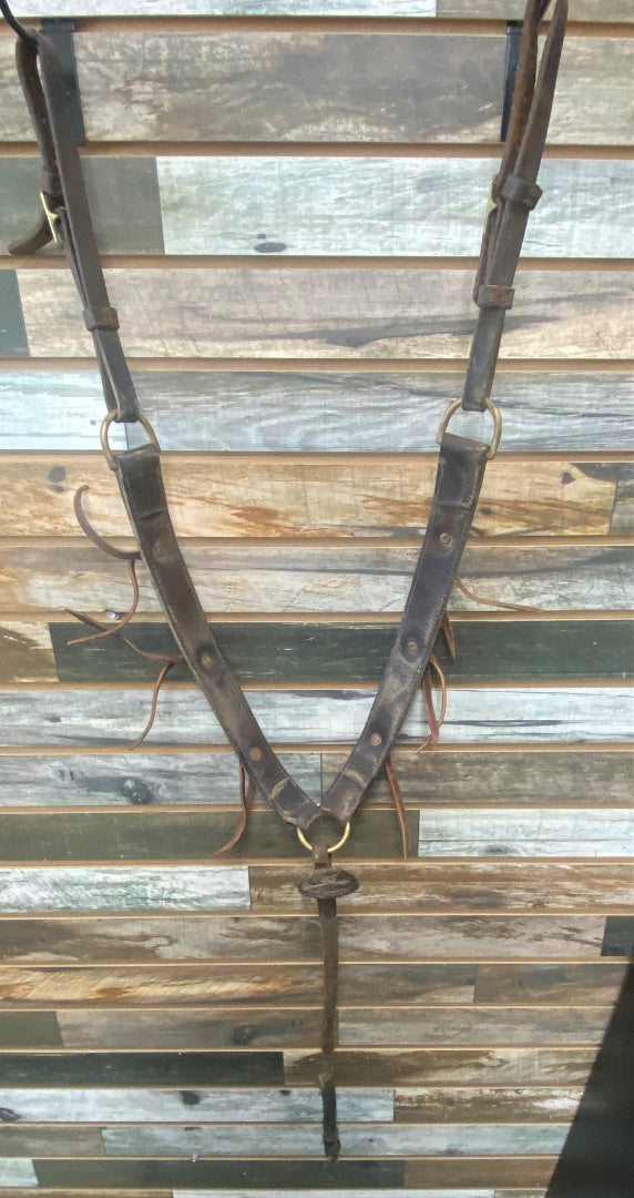 USED  Circle Y Matching Headstall/Breast Collar Dk Leather w/Brass