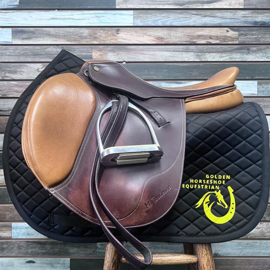 USED M. Toulouse English Saddle 17” Dark Oil/Light Oil