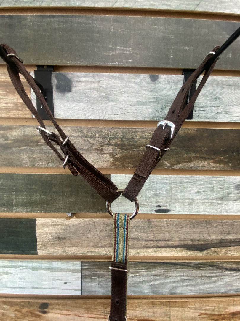 USED  Nylon Anti Grazing Reins Pony Brown
