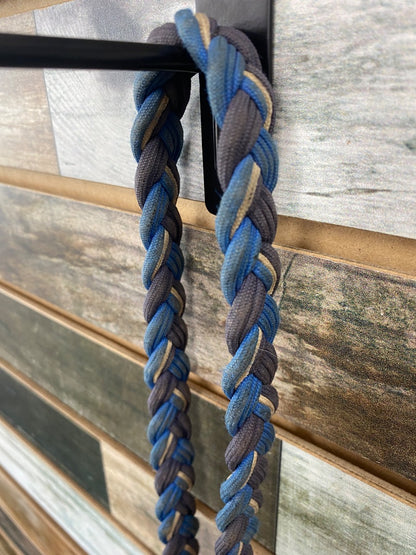 USED Blue, Black & White Braided Barrel Reins