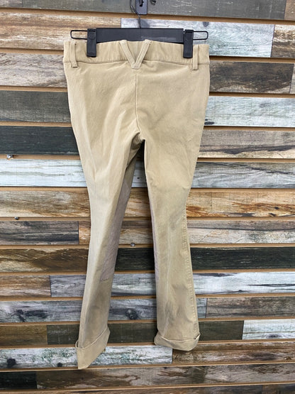 USED Tan Ariat Kids Side Zip KP Breeches | 8