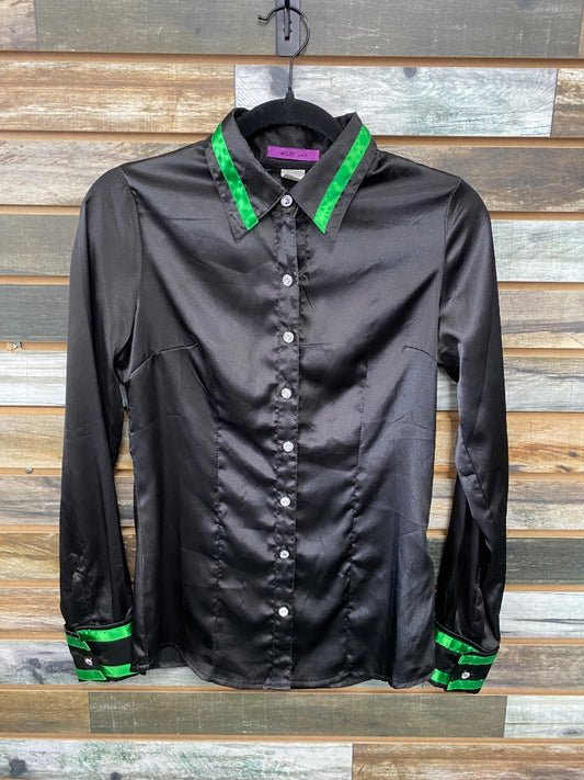 USED MOJO Satin Show Top Medium Black/Green