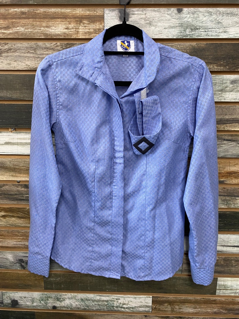 USED Royal Highness Equestrian Long Sleeve Show Shirt 30 Blue