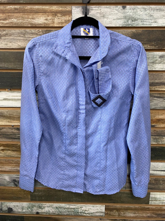 USED Royal Highness Equestrian Long Sleeve Show Shirt 30 Blue