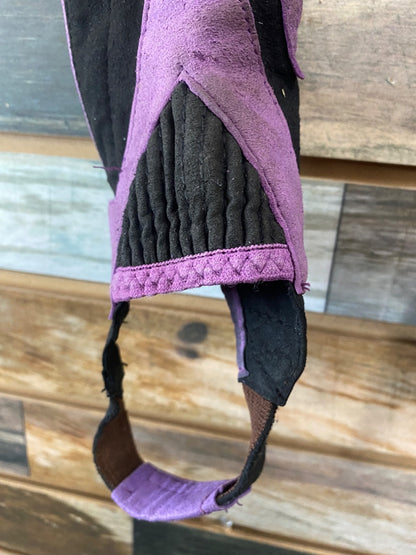 USED 8-10 Ovation Suede Half Chaps with Horse Embroidery