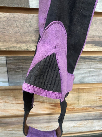 USED 8-10 Ovation Suede Half Chaps with Horse Embroidery