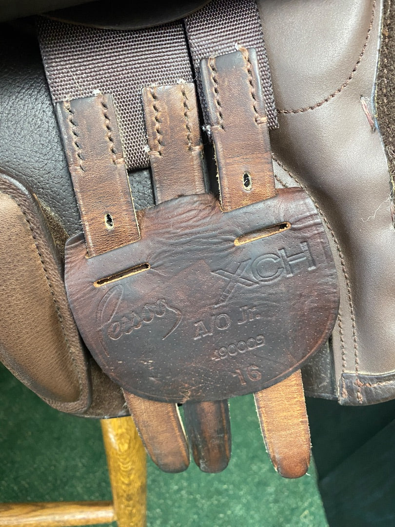 USED 16" Pessoa XCH A/O Jr. H/J Saddle | Semi-Deep Seat & Short Flap