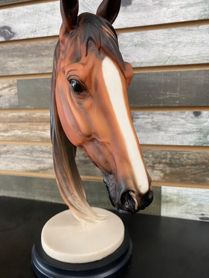 USED  Bay w/Blaze Horse Head Statue 14" Bay