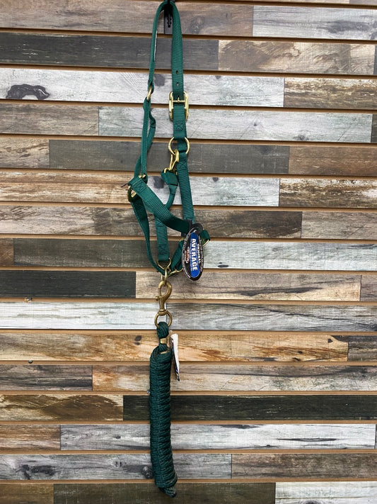 USED NWT Hunter Green Weaver Breakaway Halter & Lead Rope