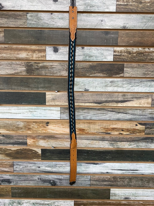 USED  Horse Hair Belt 30" Black/Blue