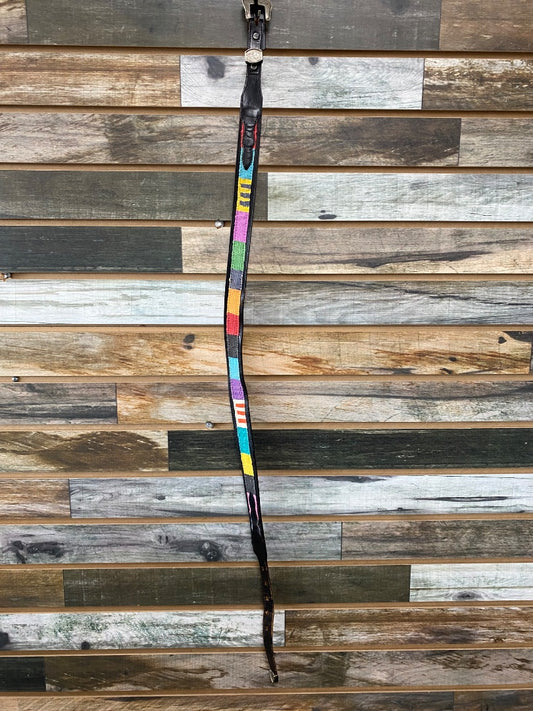 USED Dundee Rainbow Ladies Belt 34 Black/Multi