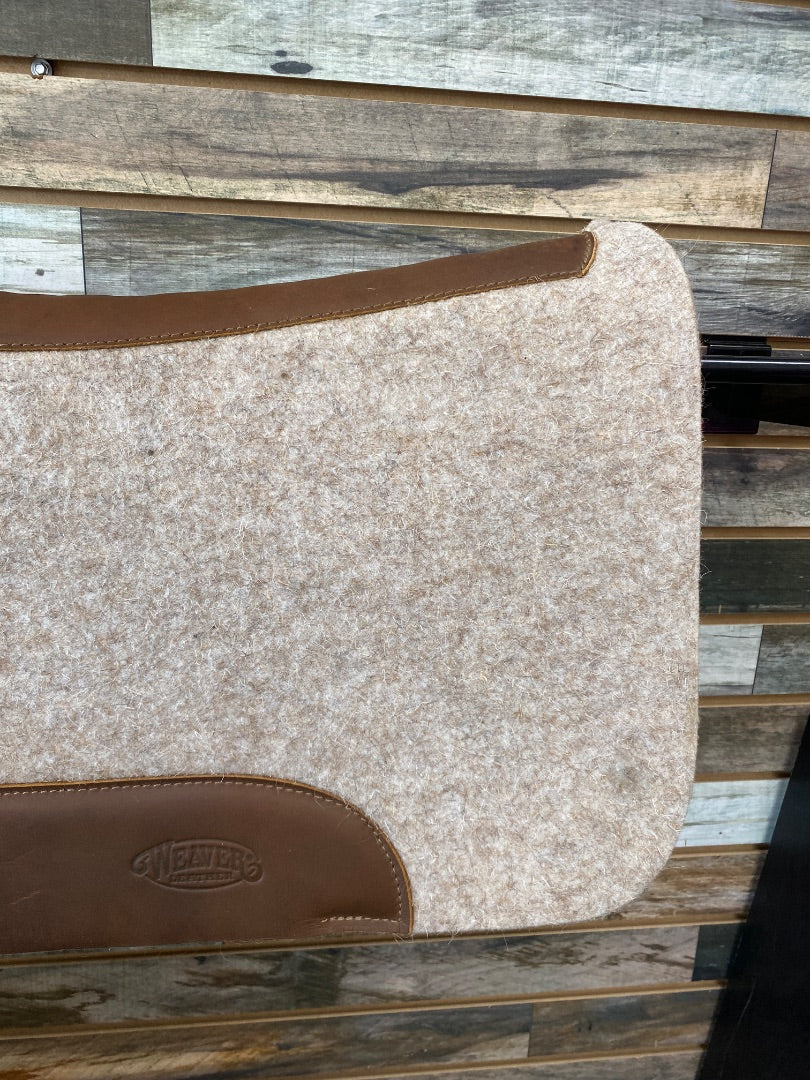 USED Weaver Wool Pad with Leather Wears 30x30 Tan