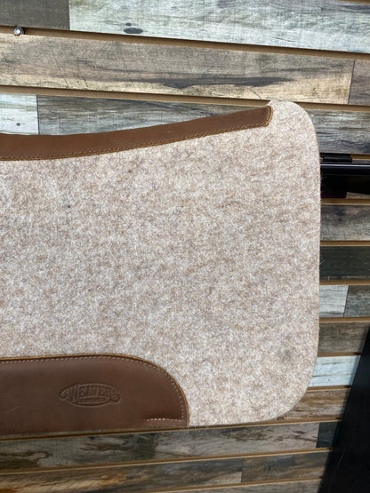 USED Weaver Wool Pad with Leather Wears 30x30 Tan