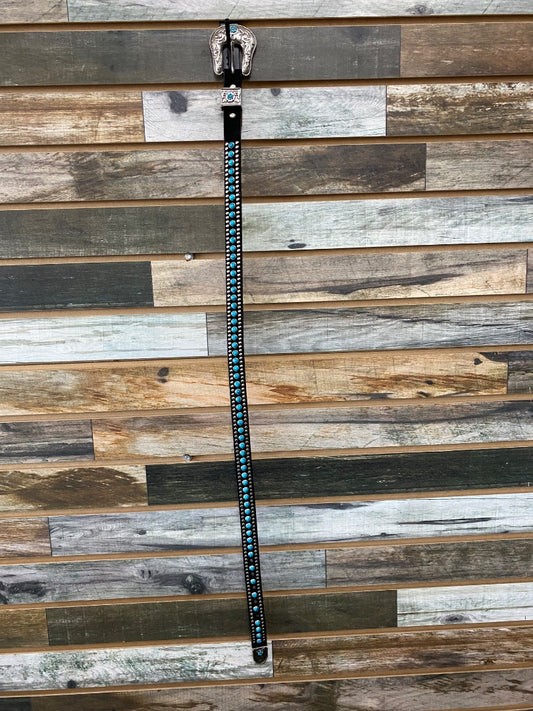 USED Nacona Ladies Western Belt Medium Black/Turquoise