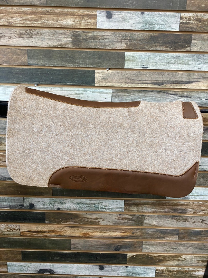 USED Weaver Wool Pad with Leather Wears 30x30 Tan