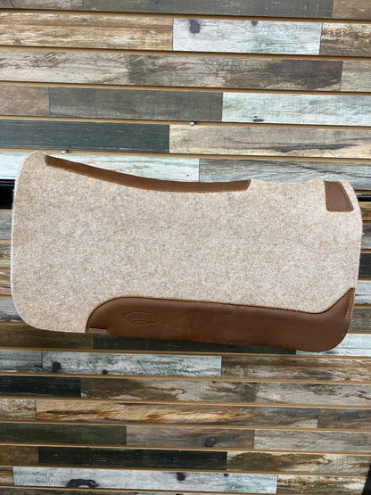USED Weaver Wool Pad with Leather Wears 30x30 Tan