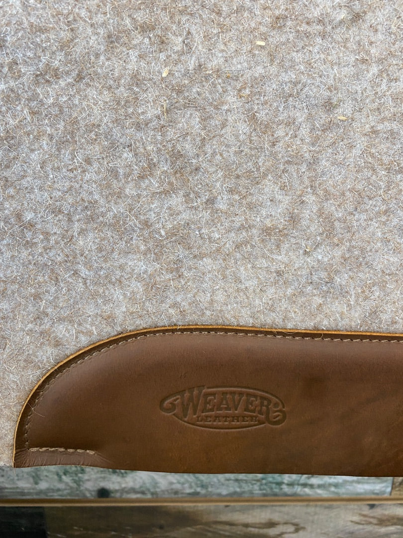 USED Weaver Wool Pad with Leather Wears 30x30 Tan