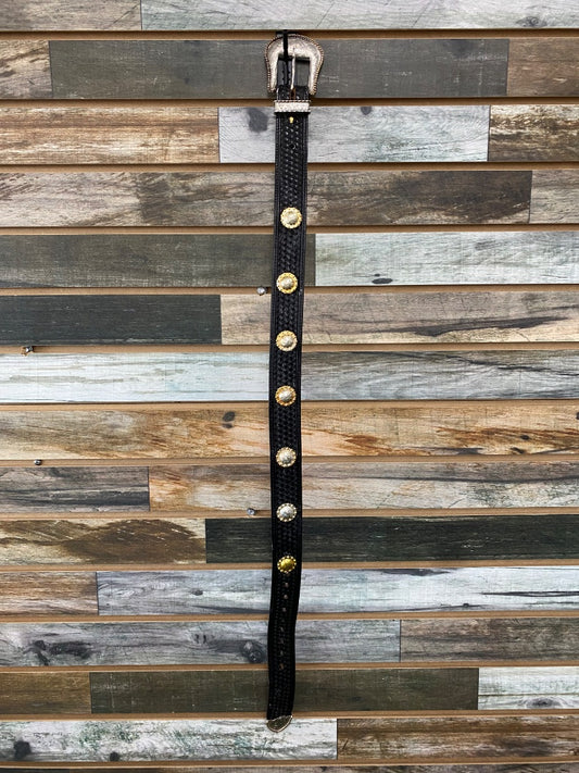 USED  Ladies Cowhide Belt with Yellow Gems