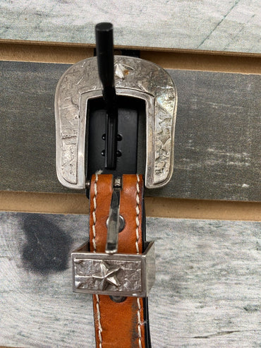USED  Floral Tooled Ladies Belt 32"