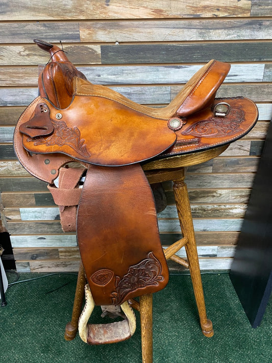 USED Herford Textan Trail/Ranch Saddle 15" Medium Oil
