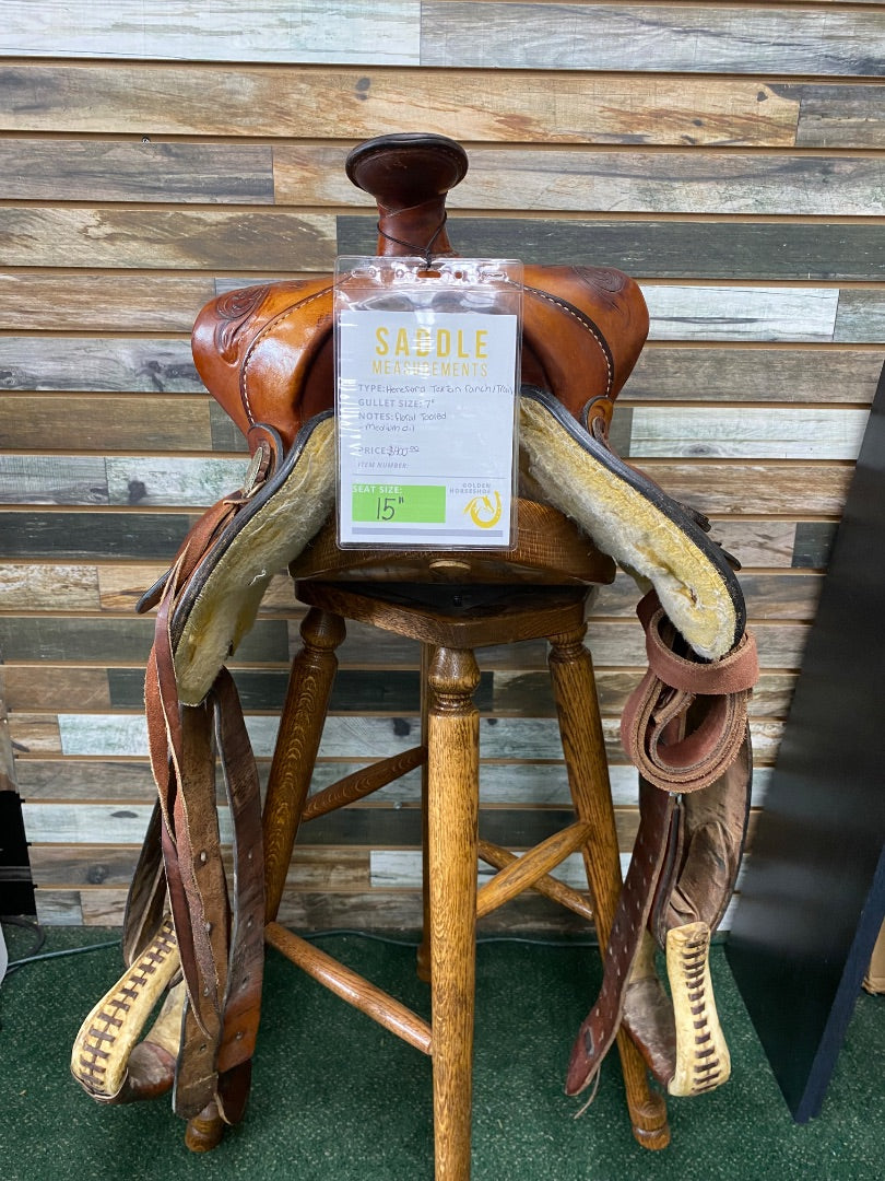 USED Herford Textan Trail/Ranch Saddle 15" Medium Oil