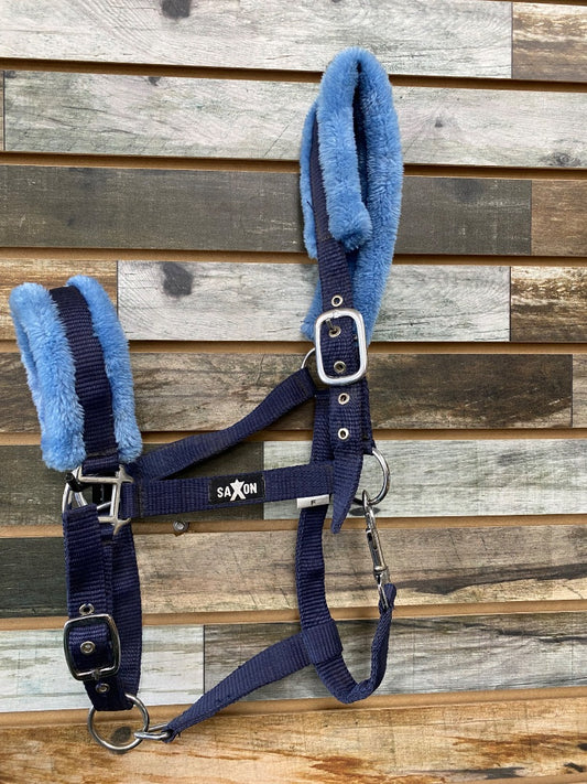 USED Saxon Fleece Halter Horse Blue