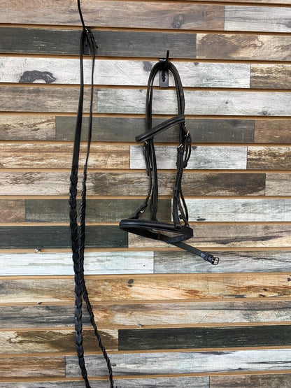 USED  English Bridle with Laced Reins Horse Black