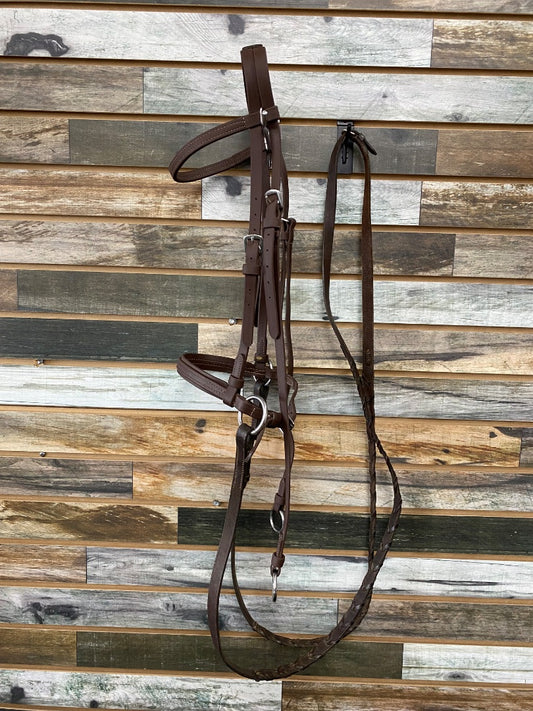 USED Dr. Cook Biothane Side Pull w/ Laced Leather Reins