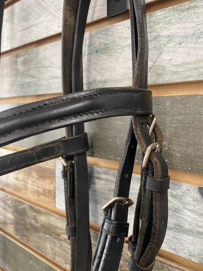USED  English Bridle with Laced Reins Horse Black