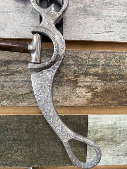 USED  Long Shank Snaffle bit with Copper Inlays 5" Silver