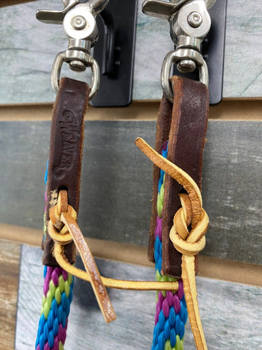 USED Weaver Nylon Reins  Blue/Purple/Green