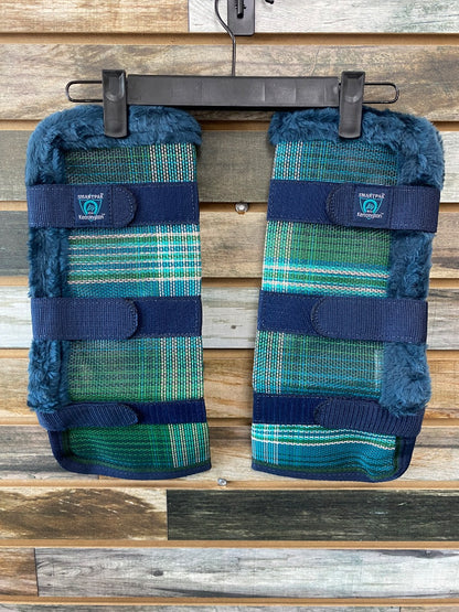 USED Kensington Fleece Lined Fly Boots Large Teal/Green/Navy