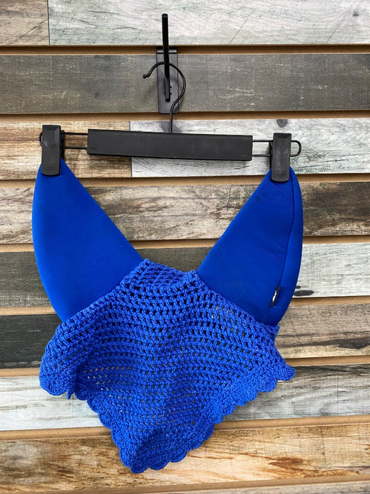 USED BX Ear Bonnet Horse Blue