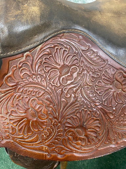 USED D&D Saddlery Western Trail Saddle 15" Medium Oil