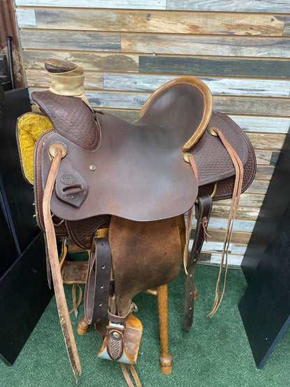USED Corriente Team Roping Saddle 14" Dark Oil