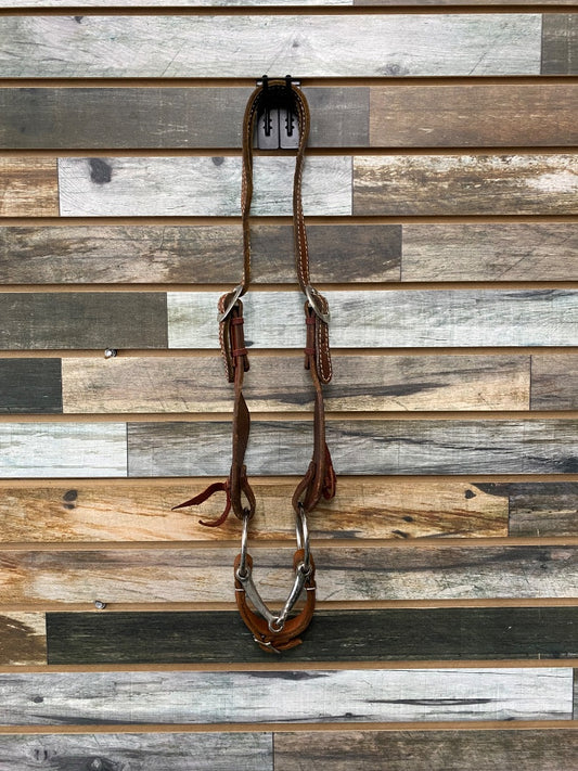 USED Split Ear Headstall with O-Ring & Split Reins | Tooled, M/O, Full/Horse Sized