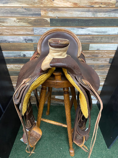 USED Corriente Team Roping Saddle 14" Dark Oil