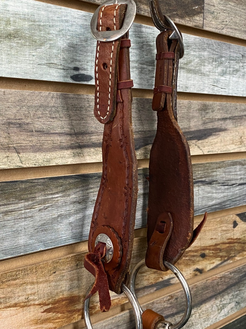 USED Split Ear Headstall with O-Ring & Split Reins | Tooled, M/O, Full/Horse Sized