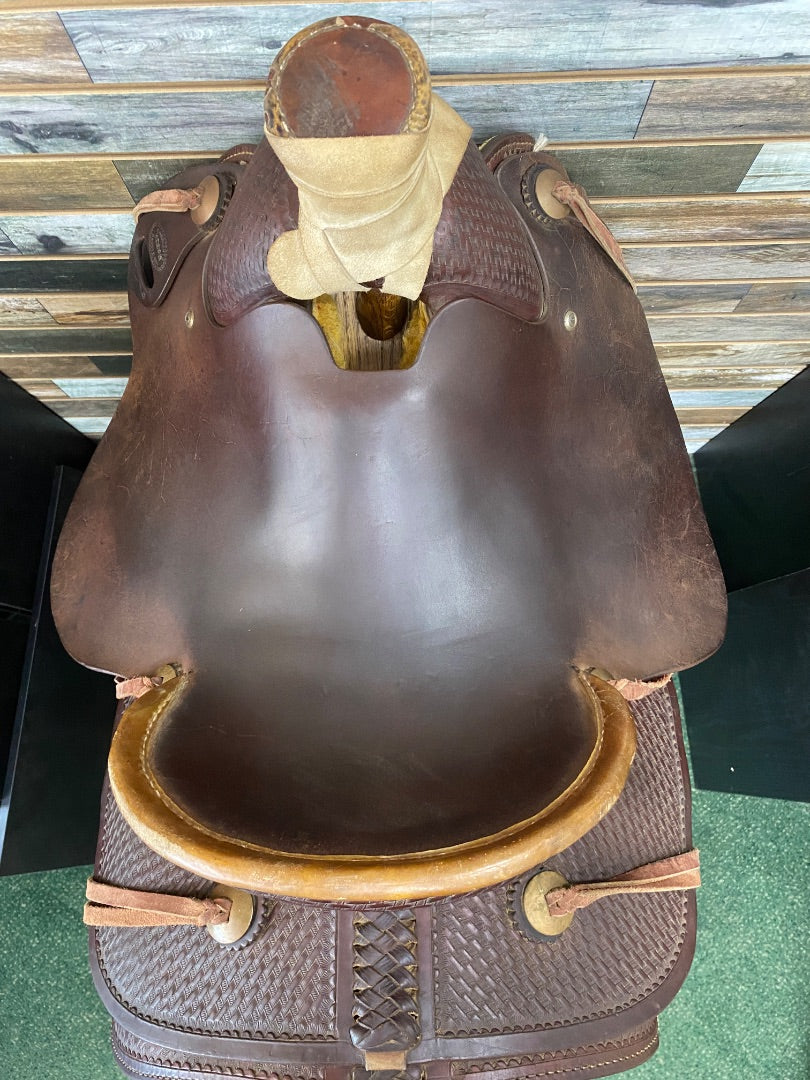 USED Corriente Team Roping Saddle 14" Dark Oil