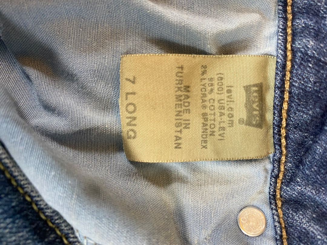 USED Levis Ladies Low Rise Western Jeans 7 Long Denim