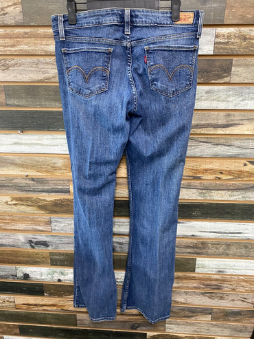 USED Levis Ladies Low Rise Western Jeans 7 Long Denim