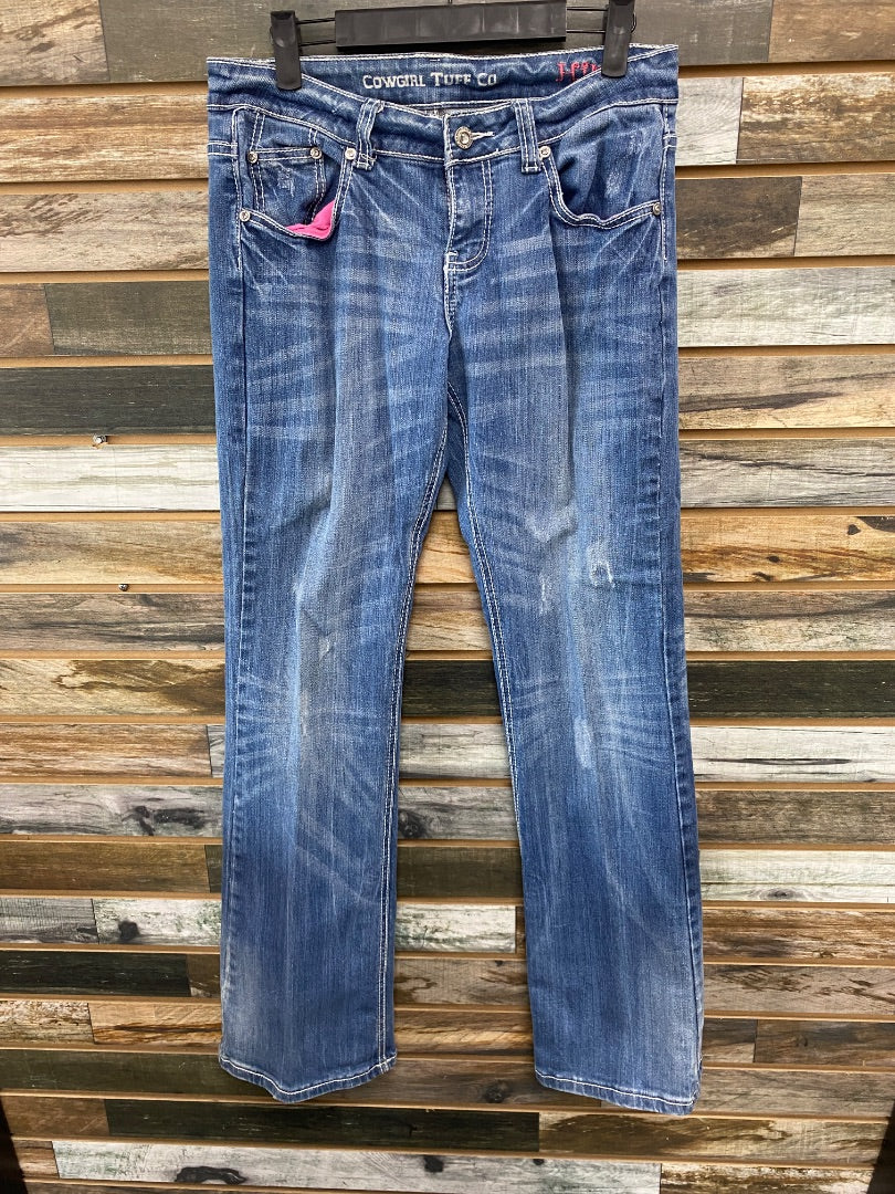 USED Cowgirl Tuff Co Ladies Western Jeans 28x33 Denim