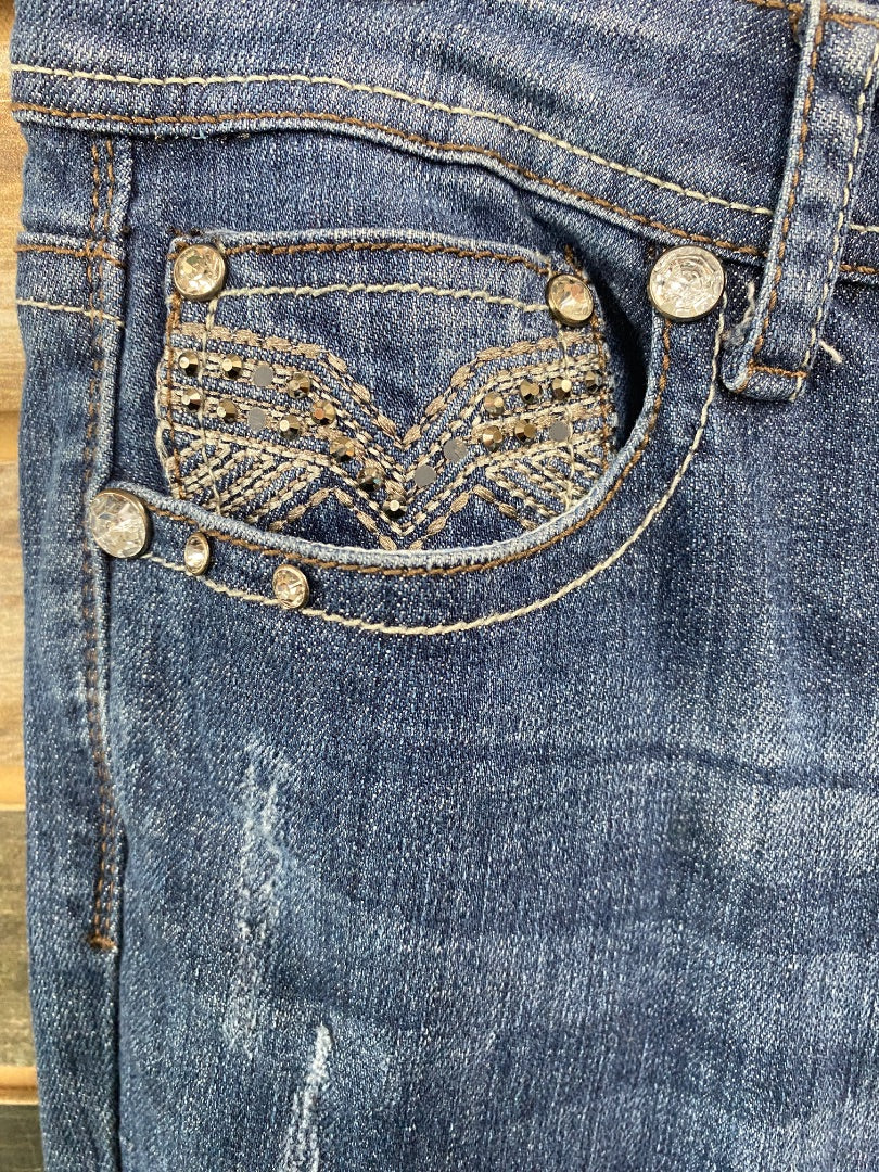 USED Grace in LA Ladies Western Jeans 11 Denim