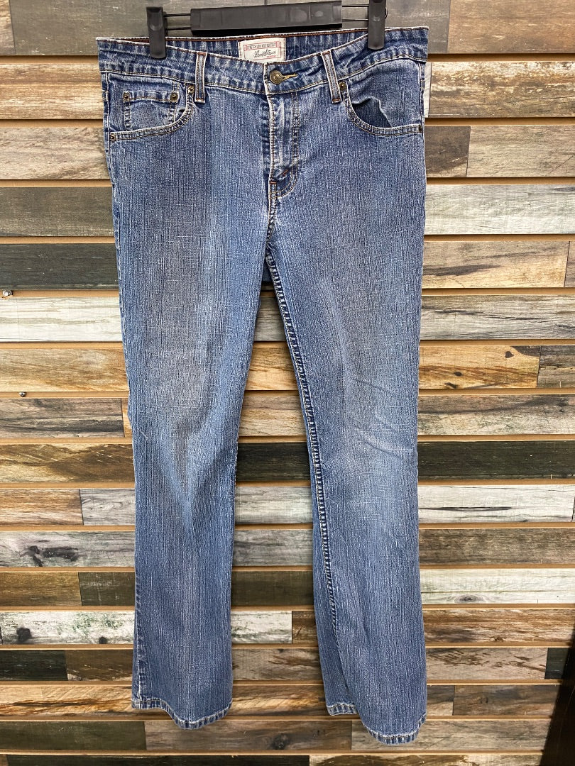 USED Levis Stretch Lowrise Bootcut 10 Medium Wash