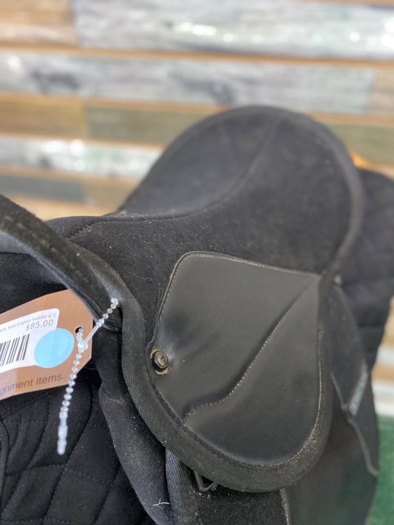 USED Kincade Synthetic Kids English Saddle & Girth