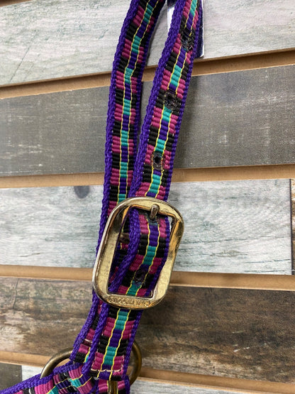USED Stockmans Halter Nylon Horse Purple/Pink/Black/Teal