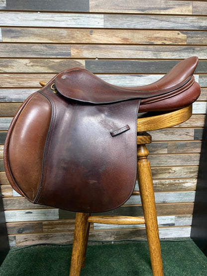 USED Crosby Equilibrium DSL Close Contact English Saddle 17.5" Havana